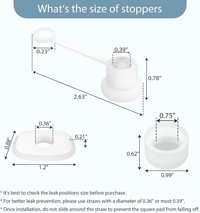 2 Set Spill Stoppers for Stanley Cup 20oz/30oz/40oz/64oz, Leak Proof Accessories for Stanley Tumbler with Straw Cap and Square Pad and Round Cover (Pink, 2)