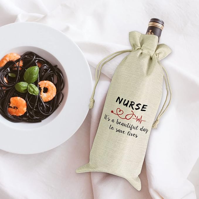 Nurse Appreciation Gift, Nurse Graduation Gift, Nursing Assistant Gift, Wine Bag Gift, Nurse It's A Beautiful Day to Save Lives