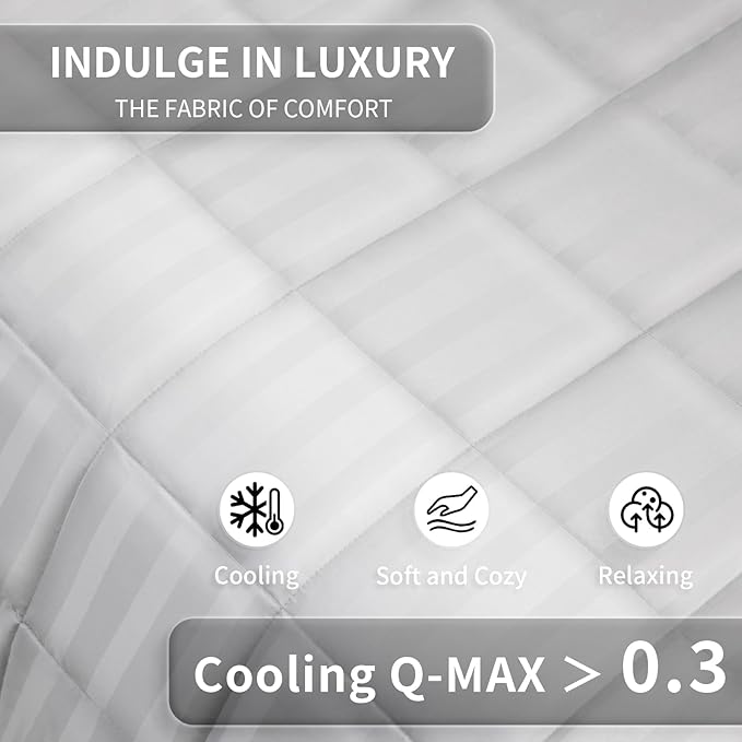 Weighted Blanket for Adult,20lbs Heavy Weighted Blanket 80"x87" Breathable Cooling Summer Blankets, Ultra Soft Cotton Comfort Throw Blanket with Glass Beads for All-Season (White)