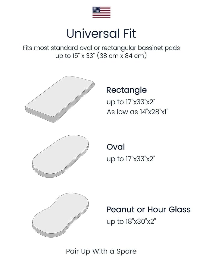 TotAha Premium Soft Bassinet Sheet for Boy Girl, Super Stretchy Jersey Knit Bassinet Fitted Sheet, Compatible with Halo, Maxi COSI, Mika Micky, SNOO, Baby Delight Mattress, 2 Pack