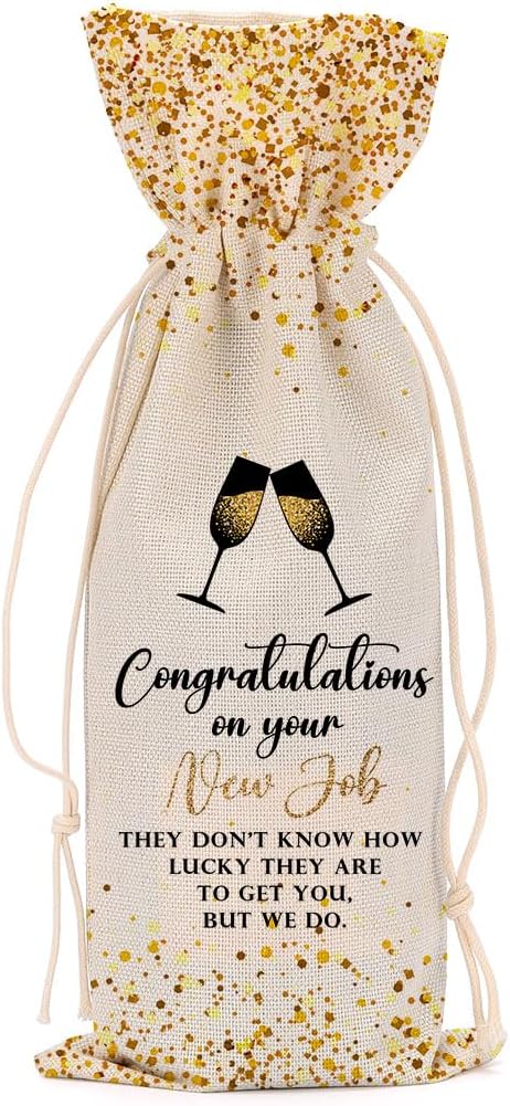 New Job Gifts Congratulations Gifts for Women Wine Bag Leaving Job Gifts Farewell Gifts for Coworkers Men Lady Teacher Doctor Friend Him Her Bestie Wine Bags