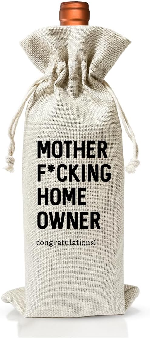 Housewarming Gift New Home Wine Bag for Women Men Wife Husband Couple Owner Homeowner, New Home Gift Idea, Realtor Gift to Client, First New Home House Homeowner Gift, Housewarming Party Supply Favor