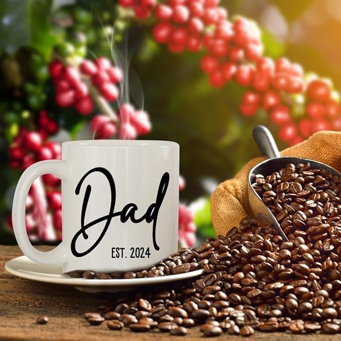 Breezy Valley New Parents Gifts for Couples, New Mom Dad Gifts for Women - Dad Mom to Be Gifts for 1st First Time, Pregnancy Gifts for Expecting Mom Dad Mugs Est 2024, Baby Shower Gender Reveal Gifts