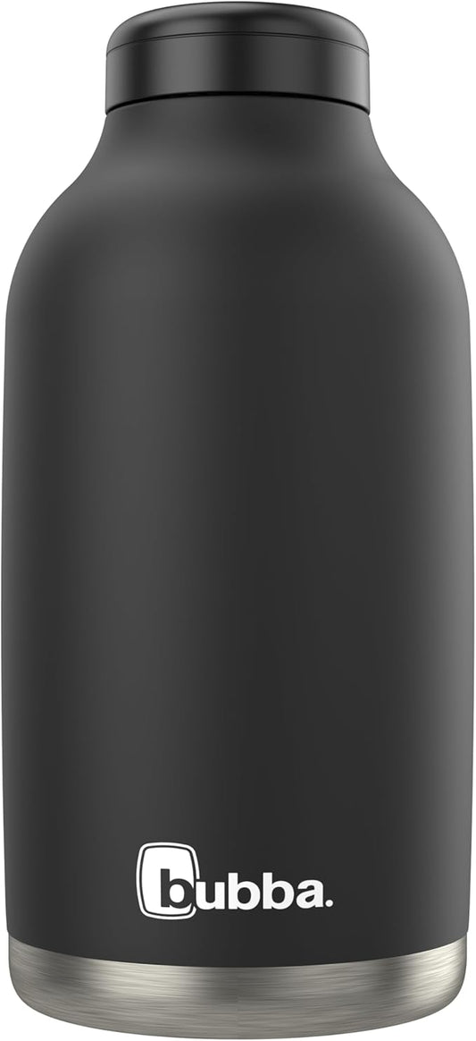 Bubba Radiant Stainless Steel Growler Simple Lid 64oz, Rubberized Water Bottle, Medium, Licorice