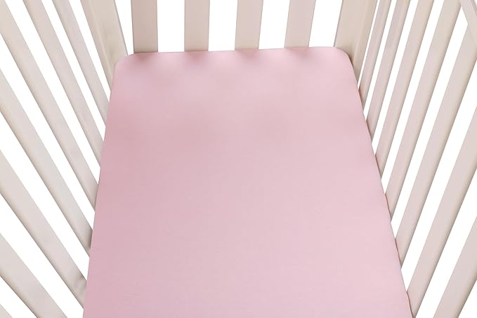 Bassinet Sheets Compatible with Chicco Lullago Anywhere & Baby Bjorn Cradle Bassinet, 2 Pack, 100% Jersey Knit Cotton 190GSM, Ultra Soft Breathable, Floral and Pink