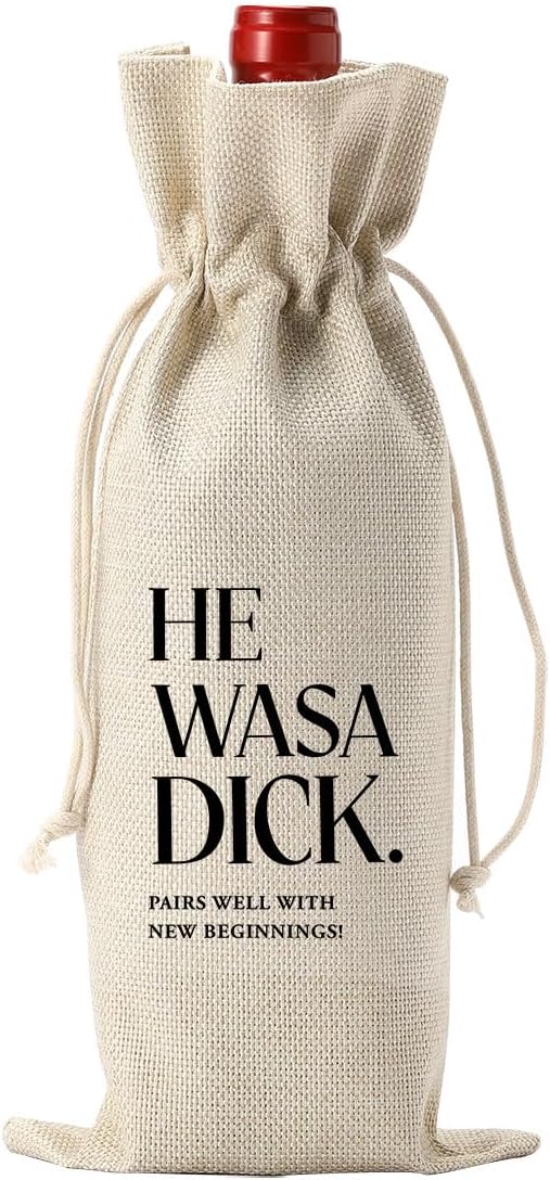 Divorce Party Decorations for Women Men Wine Bag, Divorce Gifts for Women Men Wine Bag, Divorce Gift Ideas Wine Bottle Bag, Breakup Gifts for Women Wine Bag, Pairs Well With New Beginnings Wine Bag