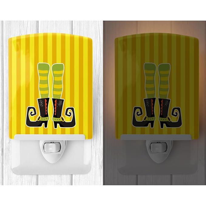 Caroline's Treasures BB9162CNL Halloween Witch's Legs #2 Ceramic Night Light Compact, UL-Certified, Ideal for Bedroom, Bathroom, Nursery, Hallway, Kitchen, 6x4x3, Multicolor