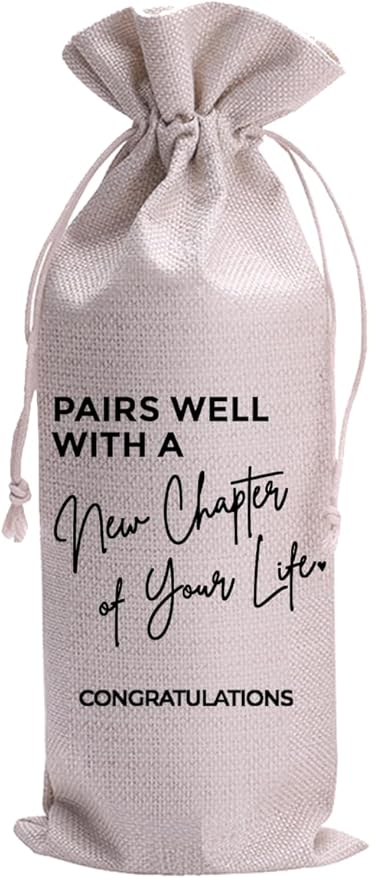 Pairs Well With Wedding Officiant Duties Wine Gift Bag Wedding Officiant Proposal Gift for Wedding Couples (WB-New Chapter)