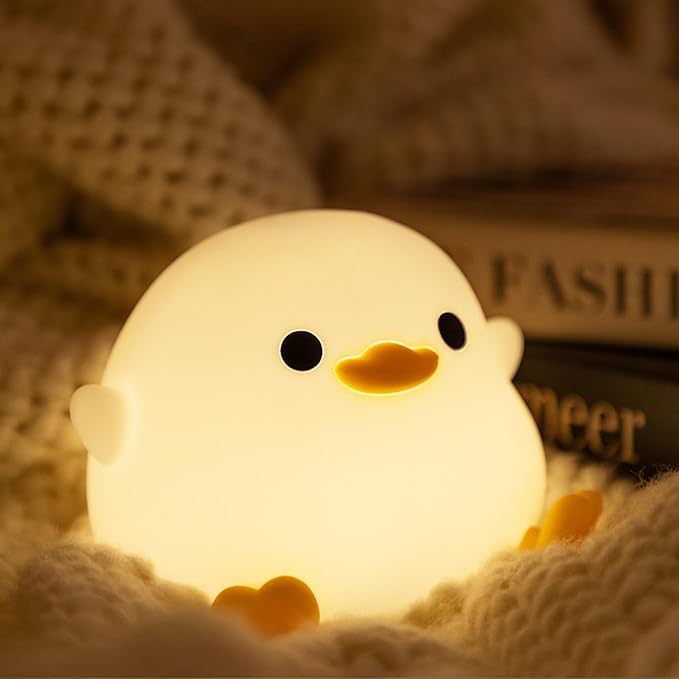 Duck Night Light, Cute Duck Gifts for Girl, Duck Lamp Gifts Dorm Decor Lamp for Nursery, ABS+SIL, Touch Control, Portable and Rechargeable Dimmable, Birthday Gifts for Boys Girls (DoDo Duck)