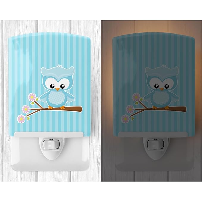 Caroline's Treasures BB9048CNL Girl Bird on Branch Ceramic Night Light Compact, UL-Certified, Ideal for Bedroom, Bathroom, Nursery, Hallway, Kitchen, 6x4x3, Multicolor