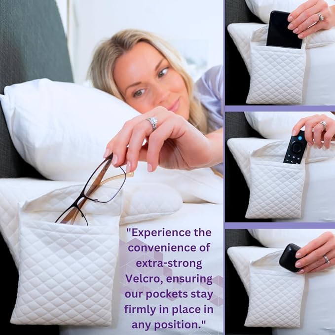 Bed Wedge Pillow for headboard Mattress Gap DuoWedge lux. (White, Queen 60") The Perfect Filler for Gaps up to 7"