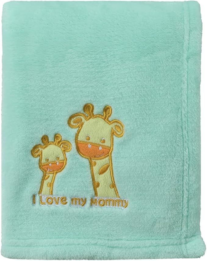 CREVENT 30''X40'' Light Cozy Plush Fluffy Warm Fleece Stroller Baby Blanket for Girls Boys Infant Toddler's Crib Cot Stroller - Green Giraffe
