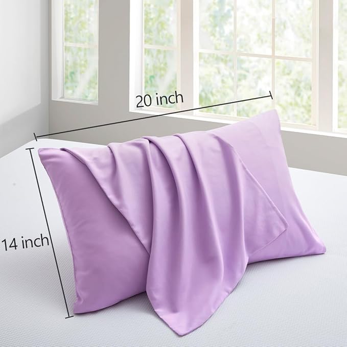 Toddler Pillow Cases Set of 2 Microfiber Travel Pillow Cases 14x20 Comfortable Not Shrink Soft Pillow Cases Light Purple Pillow Covers Envelope Style