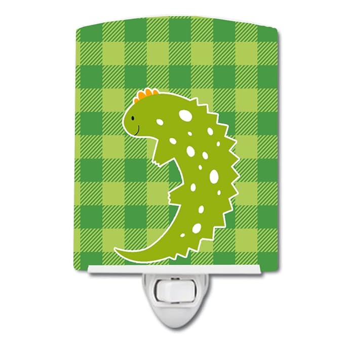 Caroline's Treasures BB6748CNL Lizard on Plaid Ceramic Night Light Compact, UL-Certified, Ideal for Bedroom, Bathroom, Nursery, Hallway, Kitchen, 6x4x3, Multicolor
