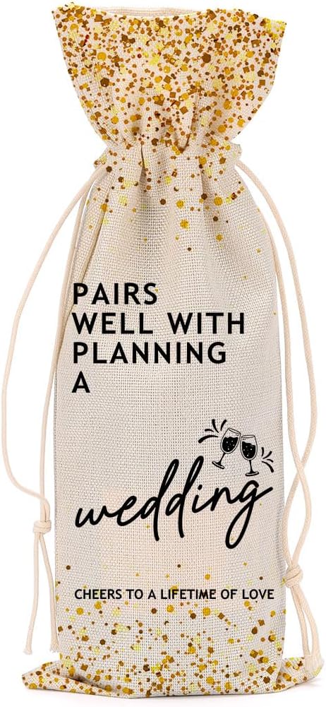 Wedding Bridal Shower Gifts Wine Bag Honeymoon Gifts Engagement Gifts for Couples Women Men Friend Coworker Niece Teacher Bachelorette Party Mrs Gifts Wine Bags