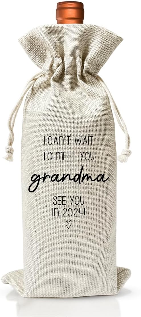 Promoted to New Grandma Gift Wine Bag 2024, Baby Announcement Gift for New Grandparent 2024, Religious Pregnancy Announcement, Baby Shower or Party Favor, Pregnancy Reveal or Keepsake