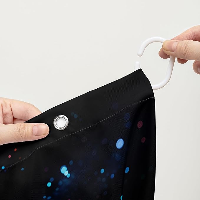 AILONEN Colorful Rose Shower Curtain for Bathroom Decor,Butterfly Galaxy Rose Flower Bath Curtain for Girls Women,Modern Romantic Curtain Waterproof with 12 Plastic Hooks, 72" W*96" H