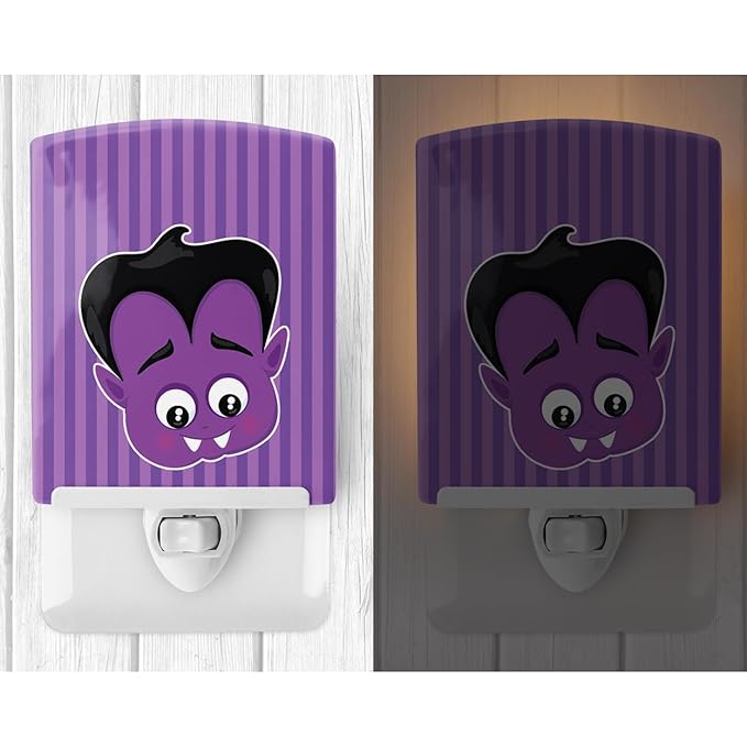 Caroline's Treasures BB8789CNL Halloween Dracula Ceramic Night Light Compact, UL-Certified, Ideal for Bedroom, Bathroom, Nursery, Hallway, Kitchen, 6x4x3, Multicolor