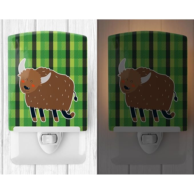 Caroline's Treasures BB6763CNL Bull Ceramic Night Light Compact, UL-Certified, Ideal for Bedroom, Bathroom, Nursery, Hallway, Kitchen, 6x4x3, Multicolor