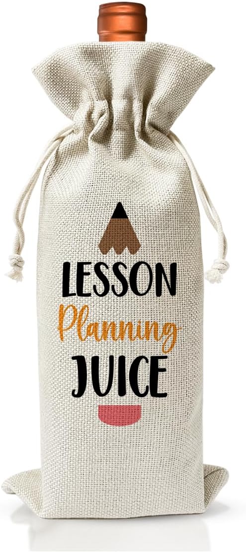 Teacher's Day Gift Wine Bag, Lesson Planning Juice, Back to School Teacher Gift, Thank You Gift Bag For Women, Graduation Party Decor Supply, Best Teacher Retirement Appreciation Day Idea Gift