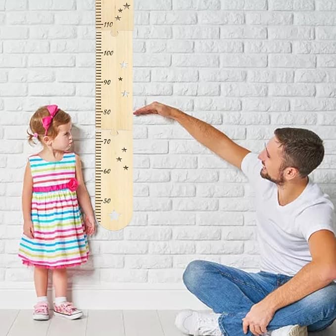 Wooden Wall Growth Chart, Kids Height Wall Chart Natural Schoolhouse Ruler, Kids Measuring Chart for Wall, Kids Nursery Wall Decor & Room Hanging Wall Decor(Wood)