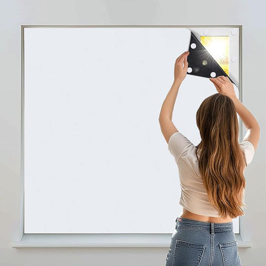 Portable Blackout Shades 100% Blackout Curtains for Bedroom Small Window Curtains No Light Kitchen Windows Insulated for Nursery for Baby Travel Curtain,White,56" W x 40" L,1 Panel