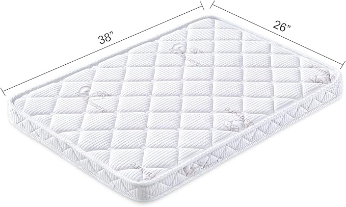 Pack and Play Mattress - 38" x 26"- Premium Knitted Fabric Playpen Mattresses, Safety Reinforced Play Yard Mattress - Fits for Graco & Baby Trend & Pamo Babe Playard, Firm Support and Comfort Foam