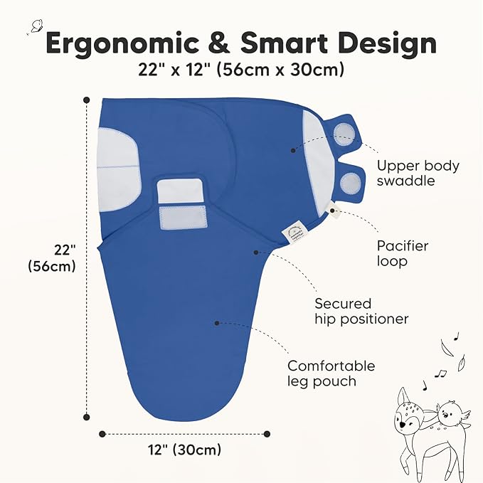 KeaBabies 3-Pack Organic Baby Swaddle Sleep Sacks -Newborn Swaddle Sack, Ergonomic Baby Swaddles 0-3 Months,Swaddles for Newborns, Baby Sleep Sack, Baby Swaddle Blanket Wrap,Baby Essentials (Frost)