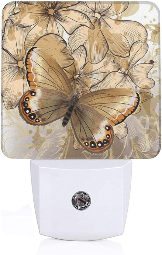 Funny Butterfly Plug in Night Light Plug into Wall LED Nightlight Auto Sensor Dusk to Dawn lamp for Girls Kids Room Bedroom Bathroom Nursery Kitchen Hallway Stairs