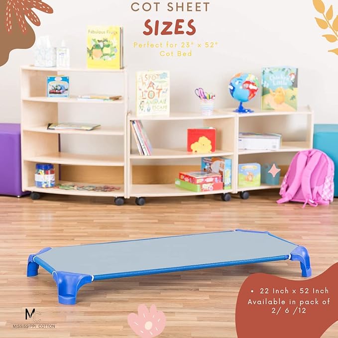 Pack of 24 Cot Sheet for Daycare Preschool Cot Bed -Polyblend Fabric with Corner Elastic Cots Sheets Fits On 22" X 40" Inches Size Toddler and Preschool Daycare Cot Ivory 22 X 40 Size