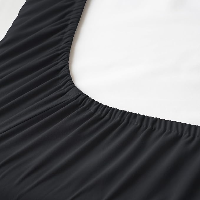 Waterproof Crib Mattress Protector 2 Pack, Ultra Soft Breathable Crib Mattress Pad Cover for Boys Girls Neutral, Fit Standard Crib Mattress and Toddler Mattresses, Black