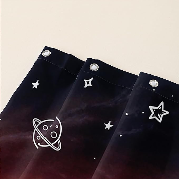 AILONEN Red Truck Shower Curtains,Galaxy Monster Truck Bath Curtains,Monster Jam Polyester Waterproof for Bathroom,72" W*96" H with 12 Plastic Hooks,Red