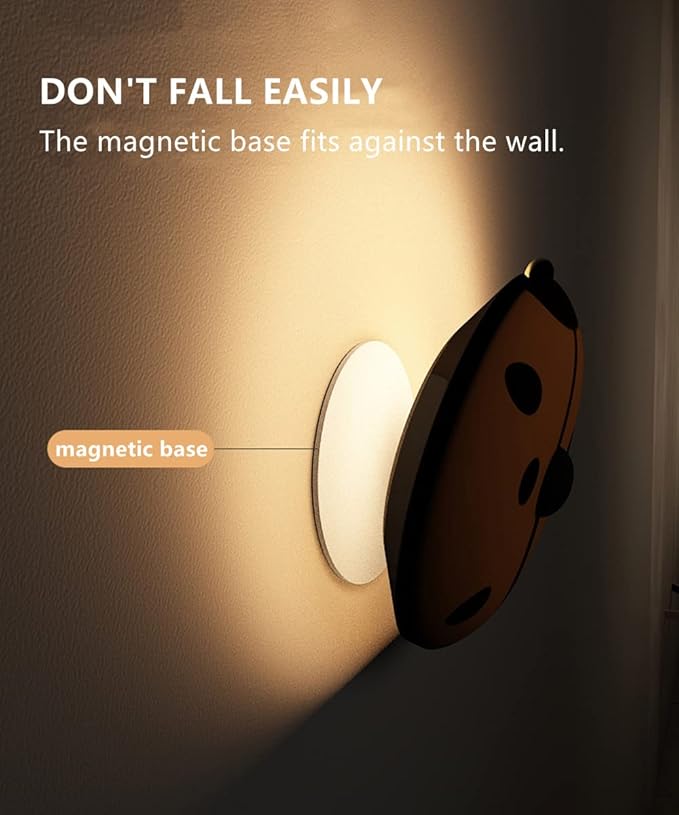 Motion Sensor Night Light, Cute Ladybug LED Night Light for Kids, USB Rechargeable, Magnetic Stick-On Anywhere, Wall Light with 2 Working Modes for Stairway Cabinet Hallway Bedside