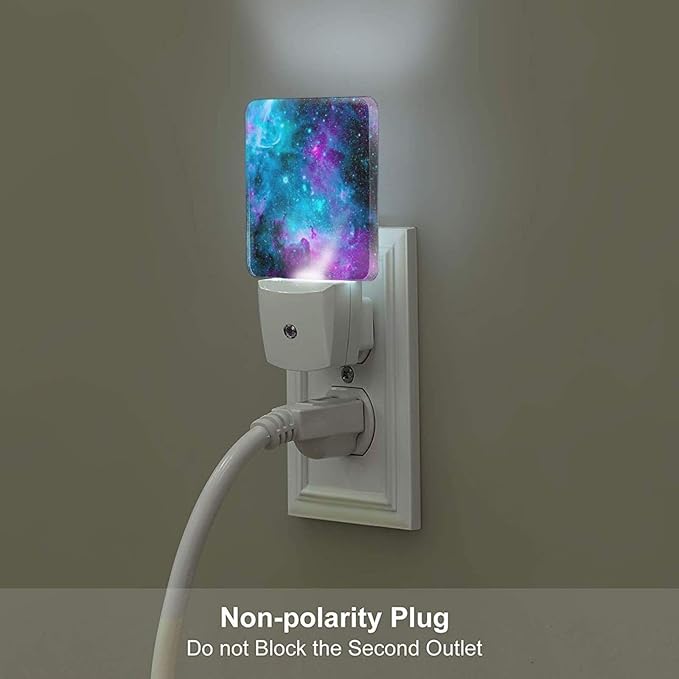 Galaxy Night Light for Kids Boys Plug into Wall Led Nightlight with Dusk to Dawn Sensor Compact Lamp Bedroom Bathroom Nursery Hallway Stairs Kitchen Home Decor