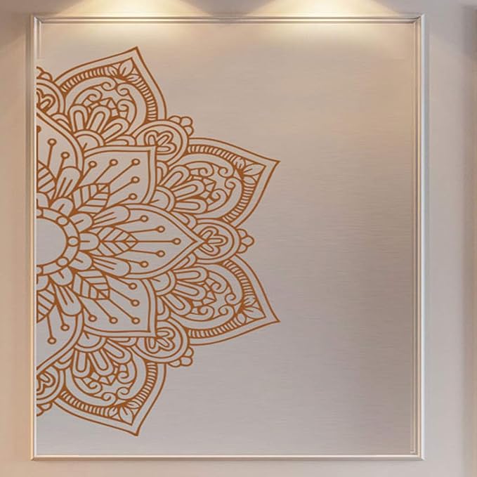 Geometric Brown Wall Stickers - Set of 4 Sheets, 25x35cm, Easy to Apply Wall Decor