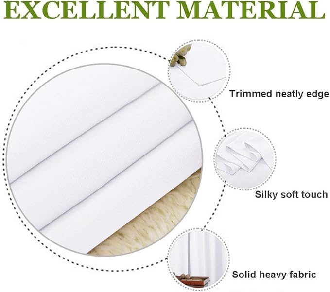 NICETOWN Draperies Curtains Panels, Blocking Out 50% Sunlight Window Treatment Curtains, Grommet Small Window Drapes for Bedroom (2 Panels, 34 by 63, Pure White)