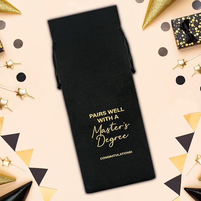Graduation Wine Bag Masters Degree Wine Gift Bag Graduation Gift for Him Her Graduates College Grad