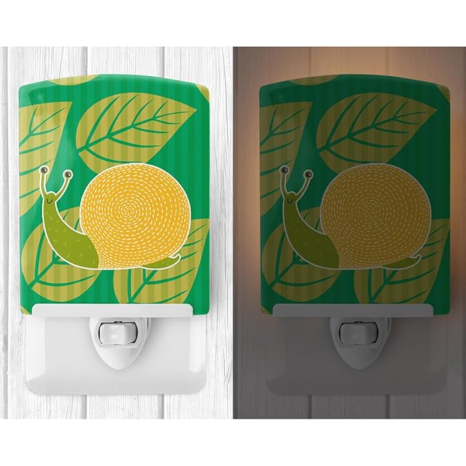 Caroline's Treasures BB6783CNL Snail Ceramic Night Light Compact, UL-Certified, Ideal for Bedroom, Bathroom, Nursery, Hallway, Kitchen, 6x4x3, Multicolor