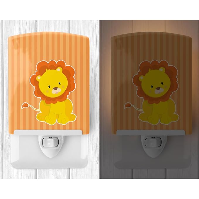 Caroline's Treasures BB8697CNL Lion Ceramic Night Light Compact, UL-Certified, Ideal for Bedroom, Bathroom, Nursery, Hallway, Kitchen, 6x4x3, Multicolor