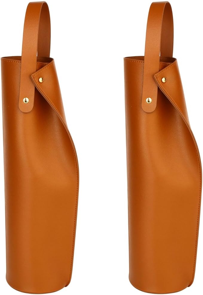 Wine Gift Bag, Reusable PVC Leather Wine Tote Carrier, Double Layered bag, Birthday Bridal Showers Holiday Gifts
