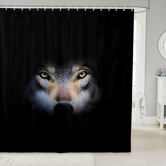 Feelyou Wolf Bath Curtain Wolves Howling Shower Curtain Kids Toddler Single woles Bathroom Shower Curtain Set Animal Wolves Kids Bathroom Accessories 72"x78"