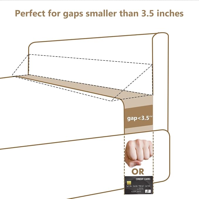 Vekkia King Bed Wedge Pillow for Headboard/Wedge Pillow Headboard/Bed Gap Filler/Headboard Pillow,Pillow Wedge for Headboard Gap,Stop Loosing Your Pillows,Phone&Glasses(White 76"x6.5"x4.5")