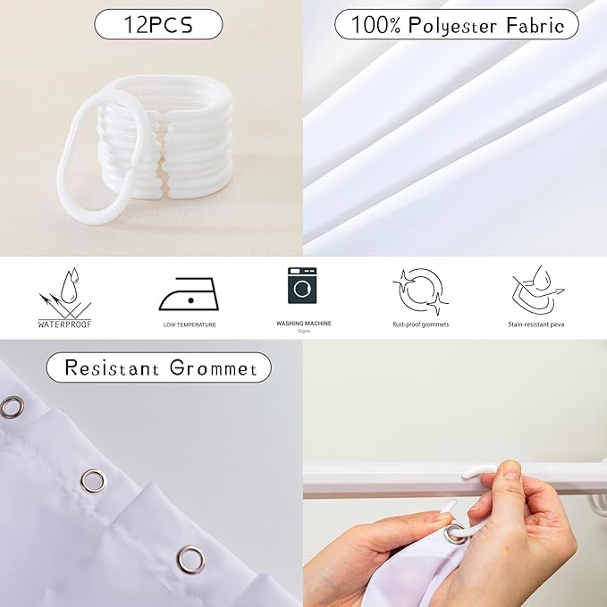 AILONEN Moth Shower Curtain for Kids Girls Boys, Boho Sun Moon with Mushroom Shower Curtains for Bathroom,Natural Plants Shower Curtain Set with Hooks,60" W*72" H