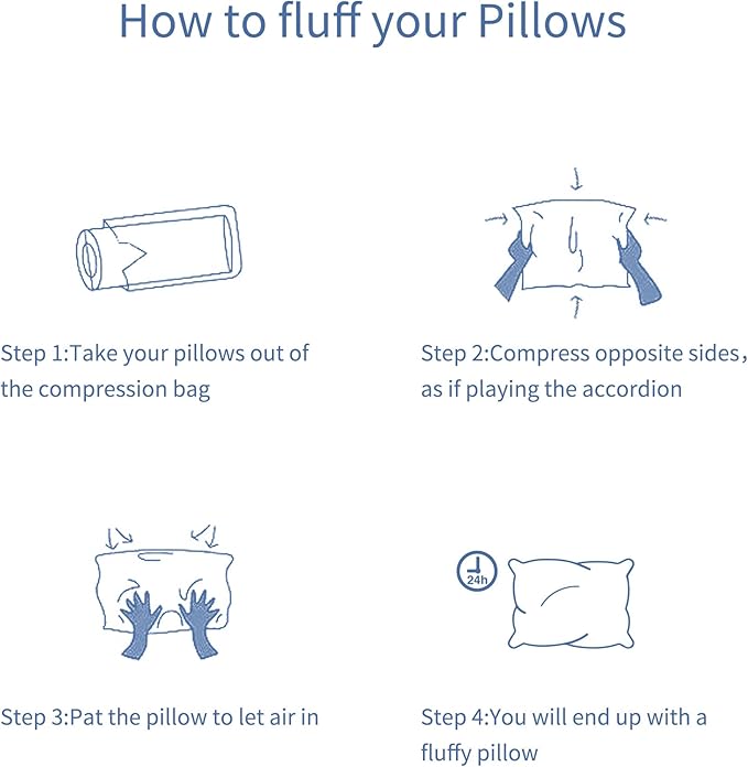 MEILA 2 Pack Cotton Toddler Pillows, 13x18 Pillows for Sleeping and Traveling, Machine Washable Kids Pillows Ideal for Crib, Bed, Cot and Nap, Sky Blue & Denim Blue