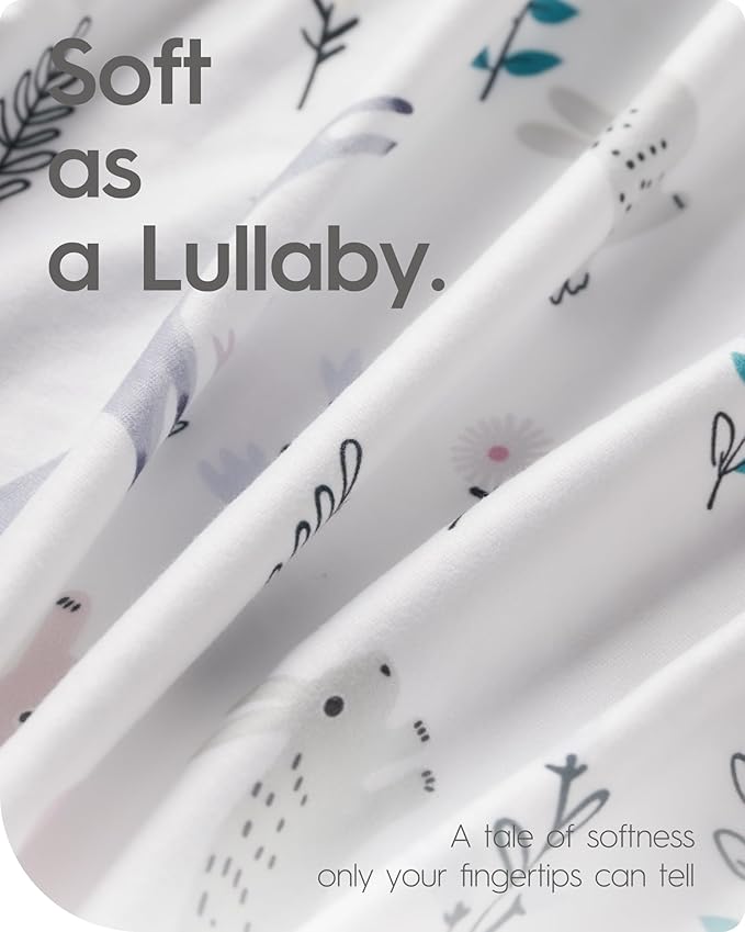 Bassinet Sheets for Baby Boy Girl, TotBasic Buttery Soft Universal Bassinet Fitted Sheet, Compatible with Halo, Mika Micky, Baby Delight, Dream On Me, Maxi COSI and More Bassinet Mattress(Woodland)