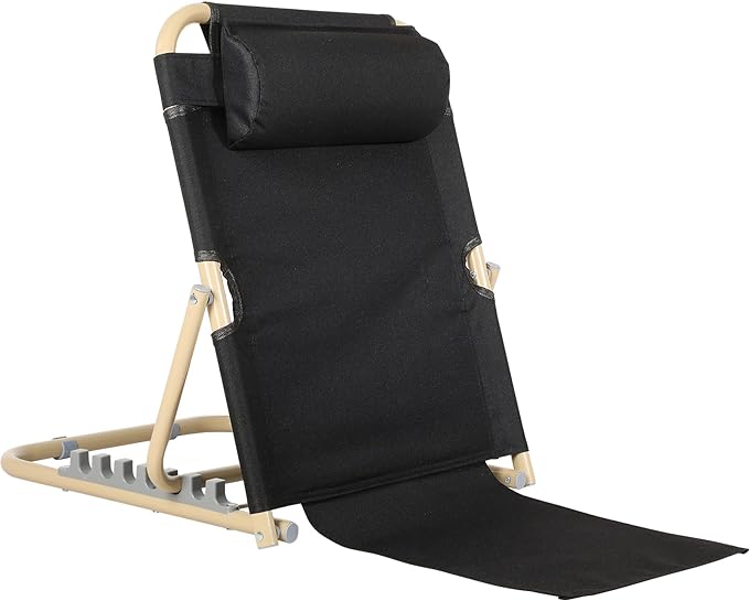 Lifting Bed Backrest Portable Folding Adjustable Sit up Back Rest Multifunction Chair for Bed Change Angle of Backrest for Elderly Patients Back Neck Lumbar Support (Black,23.6 Inch)