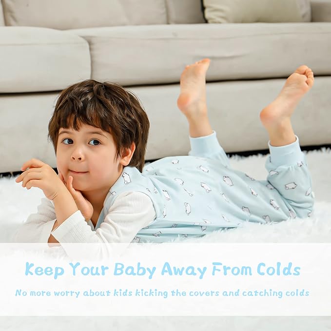 WONDAY Toddler Sleeping Sack, Sleep Sack 5t-7t, Sleep Sack Toddler Wearable Blanket, Toddler Baby Sleep Sacks with Feet, Sleeveless Soft Toddler Sleep Sack