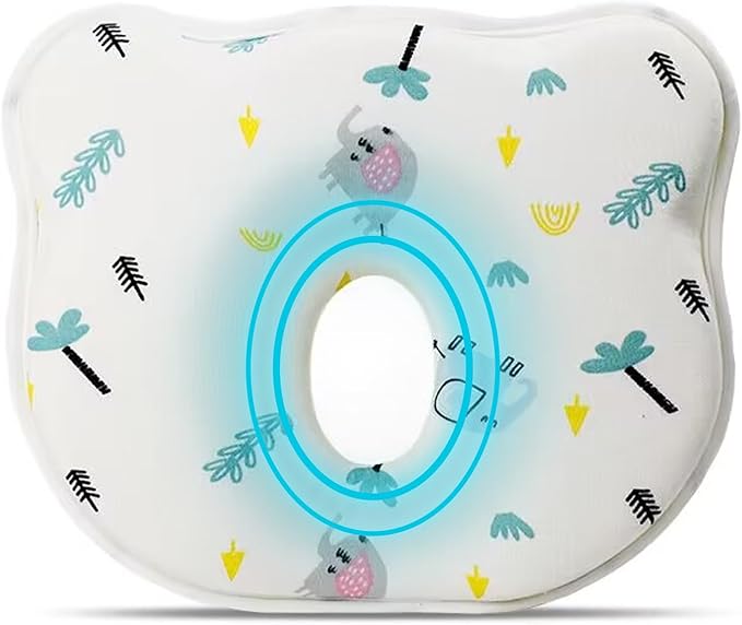 2024 New Upgrade Donut Soft and Cozy Pillow Prеvents FΙat hеad and Shapеs Ιnfant's hеad Hеad Pillow Elephant3