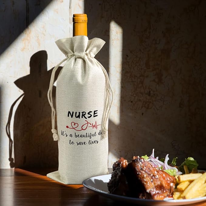 Nurse Appreciation Gift, Nurse Graduation Gift, Nursing Assistant Gift, Wine Bag Gift, Nurse It's A Beautiful Day to Save Lives