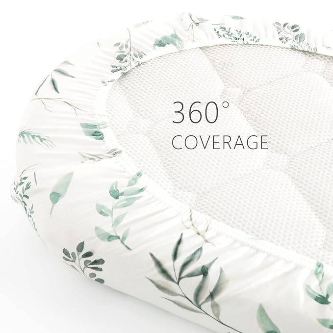 GRSSDER Stretchy Ultra Soft Fitted Bassinet Sheet Set 2 Pack, Universal Fit for Bassinets Baby Cradle Moses Basket Oval Rectangle Mattress, Watercolor Daisy Flowers Bassinet Sheets for Girls